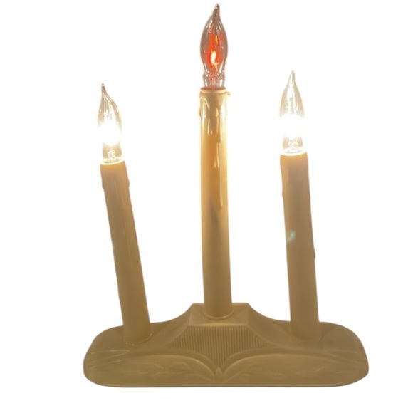 Bundle 5 vintage lights Christmas triple candle Molded plastic window bulb … - Picture 1 of 11